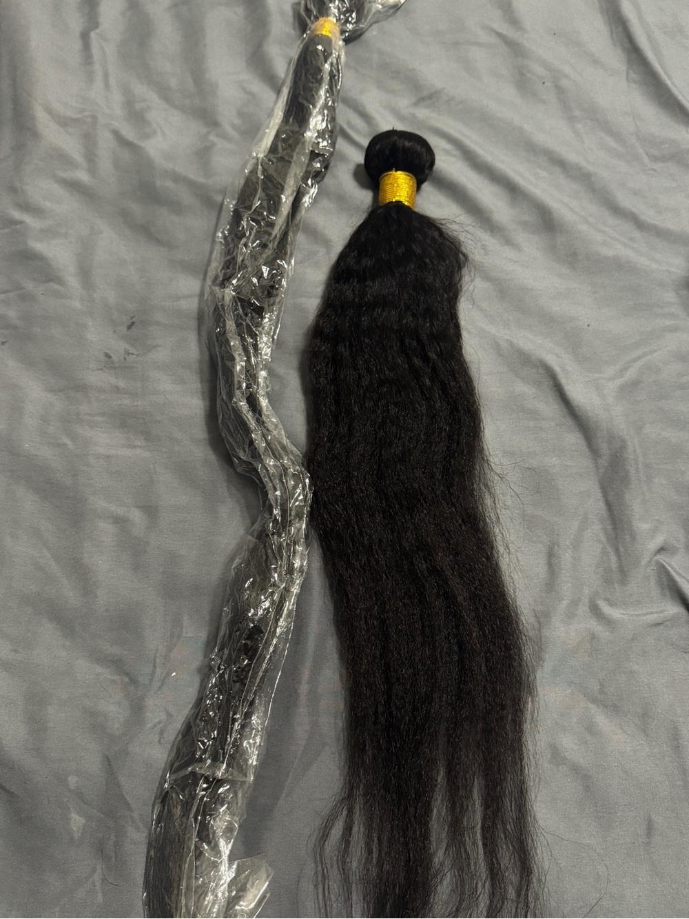 Natural Black yaki Straight Hair Bundle - Unbranded
